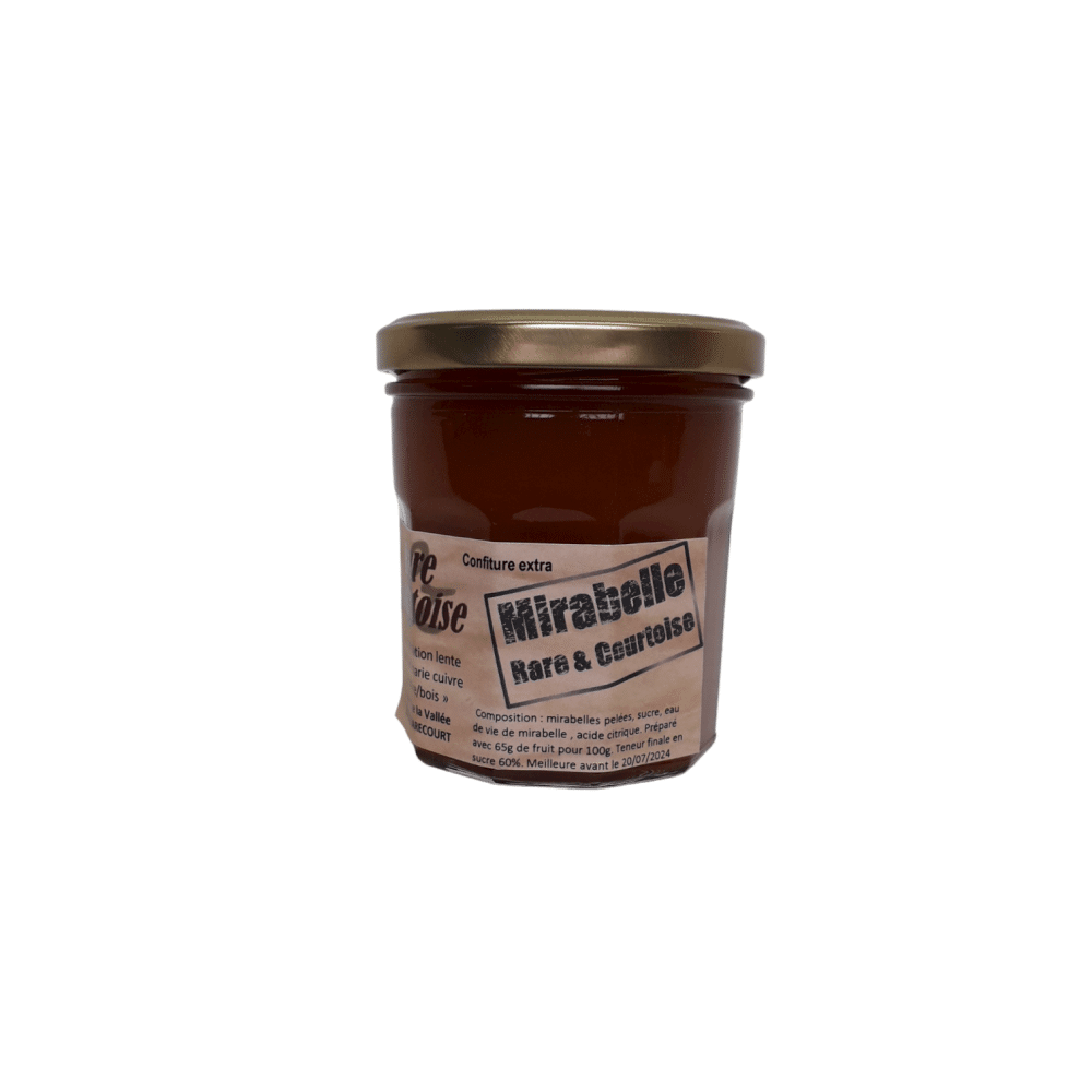 Confiture Extra De Mirabelle sans peau avec eau de vie de mirabelle pot de 200 g